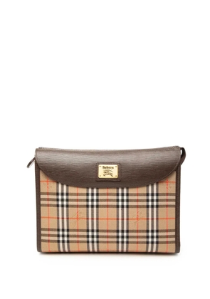 Burberry Pre-Owned 20th Century Haymarket Check Canvas clutch bag - Neutrals