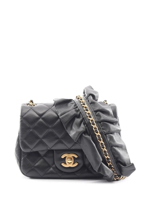 CHANEL Pre-Owned 2020 Mini Square Lambskin Romance Single Flap crossbody bag - Black