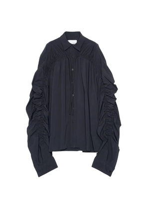Yoshiokubo ruched drawstring-fastening shirt jacket - Black