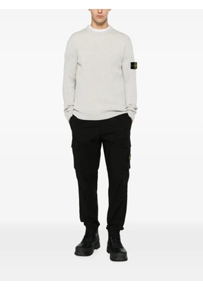 Stone Island logo-patch ribbed-knit sweater - Grey