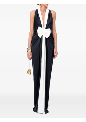 Ana Radu bow-detail halterneck maxi dress - Black