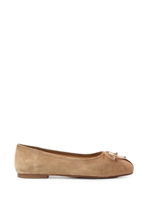 Notabene bow-detail square-toe ballet flats - Brown