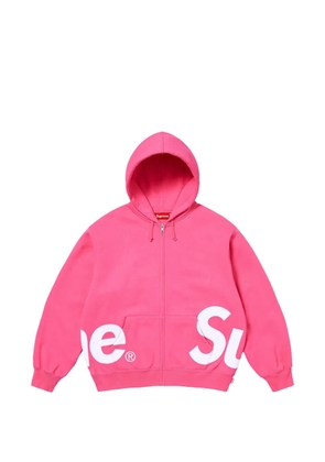 Supreme logo-print zip-fastening hoodie - Pink