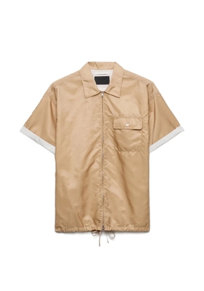 Prada short-sleeved Re-Nylon zipper shirt - Brown