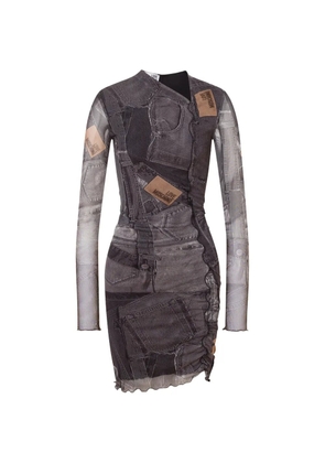 Love Moschino printed mesh dress - Grey