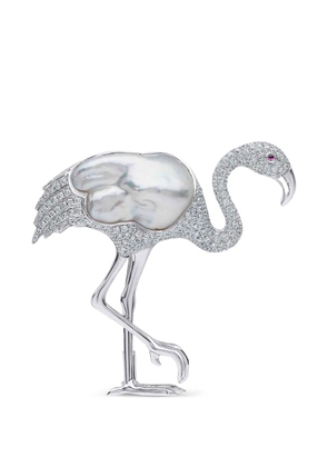 Yoko London South Sea pearl and diamond brooch - Silver