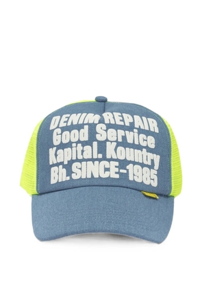 KAPITAL logo-print mesh-panel baseball cap - Yellow