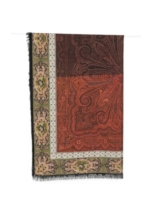 Pierre-Louis Mascia paisley-print fringed scarf - Brown