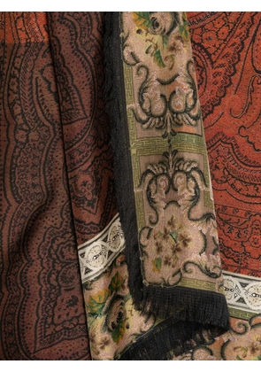 Pierre-Louis Mascia paisley-print fringed scarf - Brown