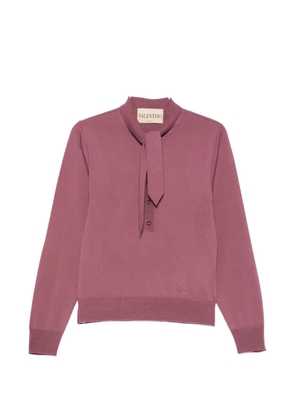 Valentino Garavani tie-neck button-up polo shirt - Purple