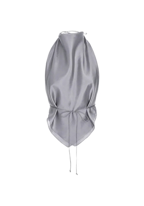 MANURÍ Thea 2.6 silk halterneck top - Grey