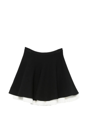 SANDRO pleated-hem knitted mini skirt - Black