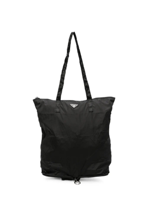 Prada logo-plaque tote bag - Black