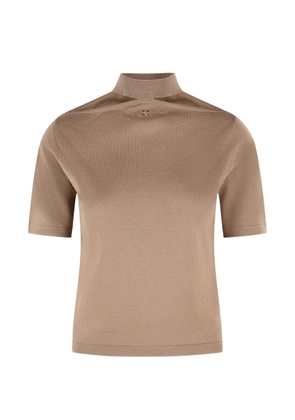 Courrèges short-sleeve embroidered top - Neutrals