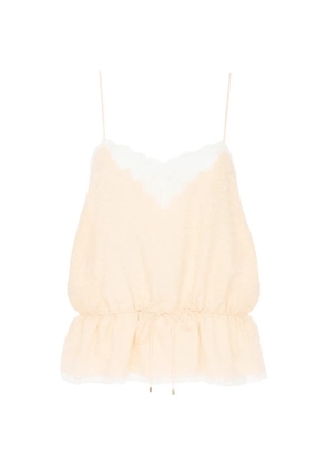 Chloé lace-trim peplum camisole - Neutrals