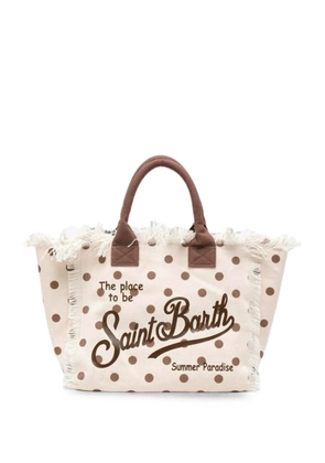 MC2 Saint Barth regular Vanity polka-dot frayed tote bag - White