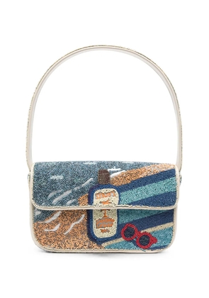 STAUD bead-embellished Tommy shoulder bag - Blue