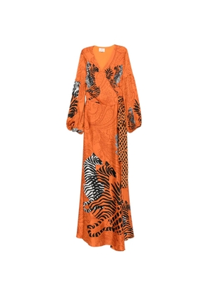 TWINSET tiger-print maxi dress - Orange