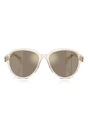 Moncler Eyewear Swanspan transparent round-frame sunglasses - Yellow