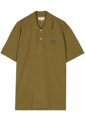 Maison Kitsuné logo-appliqué cotton polo shirt - Brown