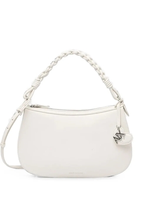 Armani Exchange braided-handle logo-charm shoulder bag - White