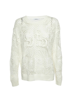 Max Mara Farea open-knit sweatshirt - White