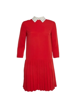 Christian Dior Pre-Owned pleated crepe mini dress - Red
