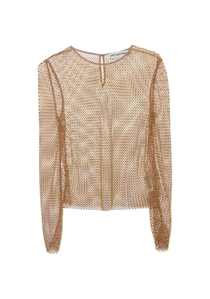 ZIMMERMANN rhinestone-embellished mesh top - Neutrals