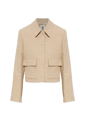 By Malene Birger Annie houndstooth-pattern cropped jacket - Neutrals