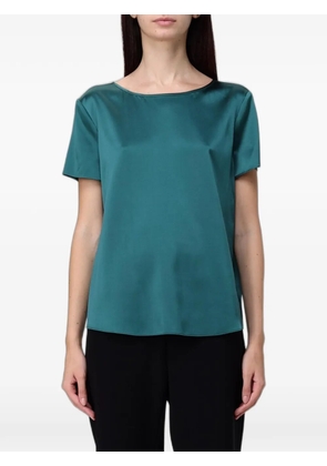 Emporio Armani satin-finish short-sleeve top - Green