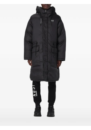 Ea7 Emporio Armani quilted hooded coat - Black