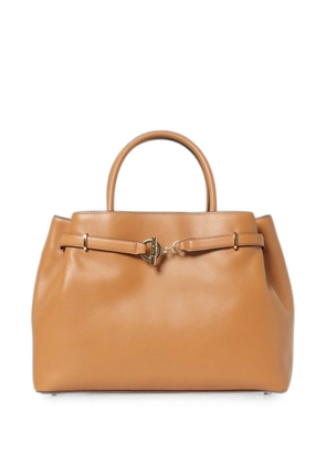 Lauren Ralph Lauren toggle-fastening leather shoulder bag - Brown