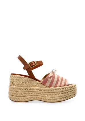 Chloé striped platform sandals - 527 - Woodrose