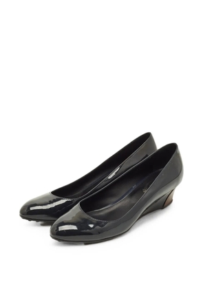 Tod's Vintage leather wedge pumps - Blue