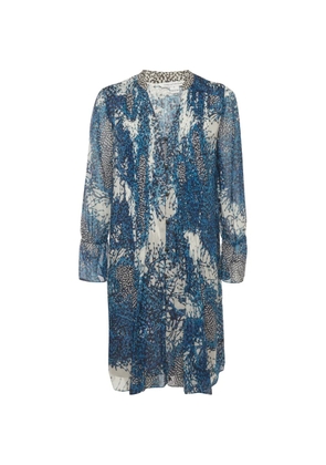 Dvf Vintage Kourtni printed silk mini-dress - Blue