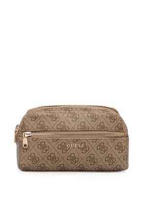 GUESS USA 4G monogram-print zip-around make-up bag - Neutrals