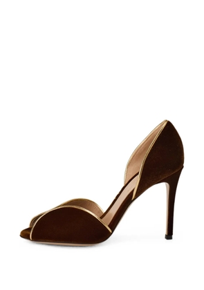 Gianvito Rossi velvet peep-toe pumps - Brown