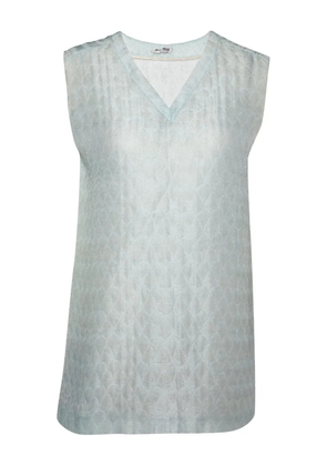 Miu Miu Pre-Owned 2007 patterned silk top - Blue