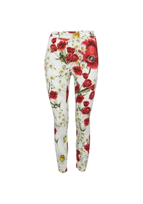 Dolce & Gabbana Pre-Owned floral-print crepe slim-fit trousers - White