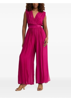 Haveone pleated wide-leg jumpsuit - Pink