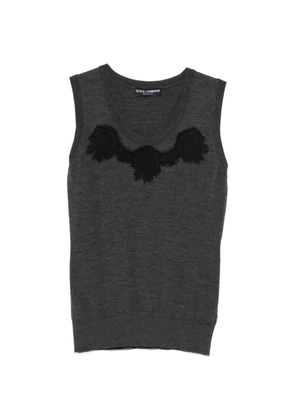 Dolce & Gabbana Pre-Owned 1990s lace-detail tank top - Grey