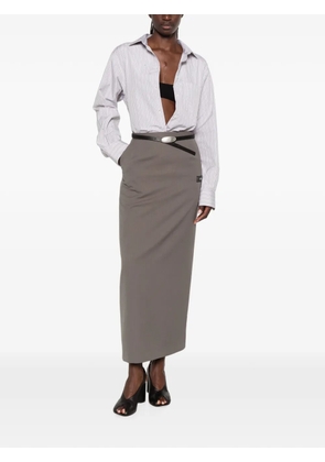 Maison MIHARA YASUHIRO logo-patch maxi skirt - Grey