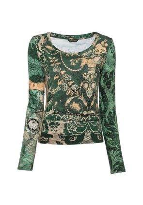 Roberto Cavalli Vintage 1990s floral-print T-shirt - Green