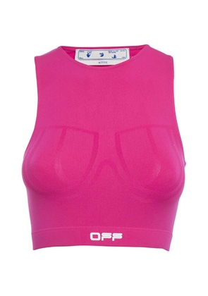Off-White Pre-Owned logo-print crop top - Pink