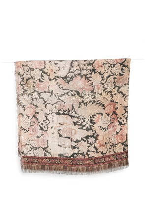 Pierre-Louis Mascia jacquard-woven fringed scarf - Black