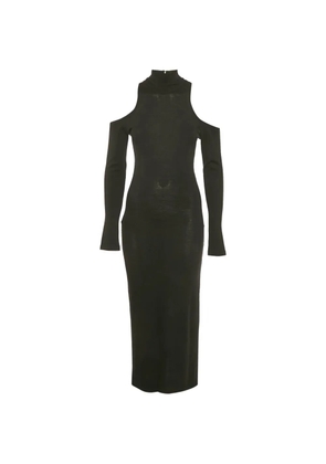 Balmain Pre-Owned cold-shoulder wool maxi dress - Black