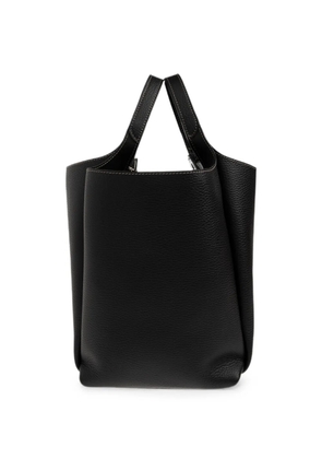 Tod's small logo-plaque grained-leather bucket bag - Black
