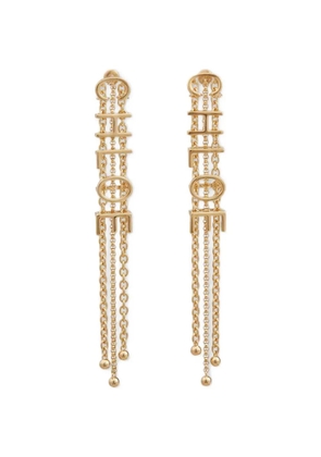 Chloé logo-lettering chain-link earrings - 9DC