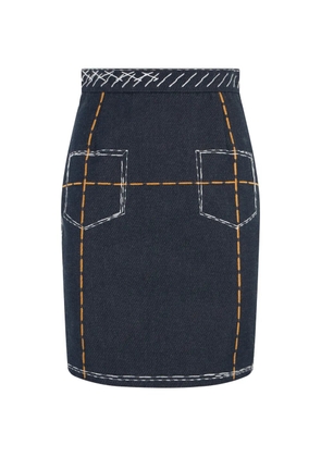Moschino contrast-stitch mini skirt - Blue