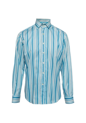 Etro Pre-Owned striped poplin shirt - Blue